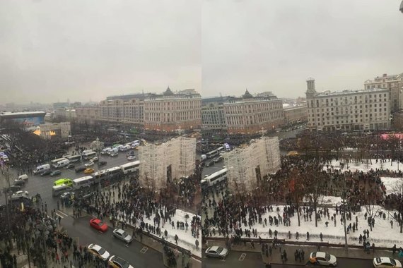 У Росії сьогодні 23 січня в 13 містах проходять мітинги на підтримку опозиціонера Олексія Навального